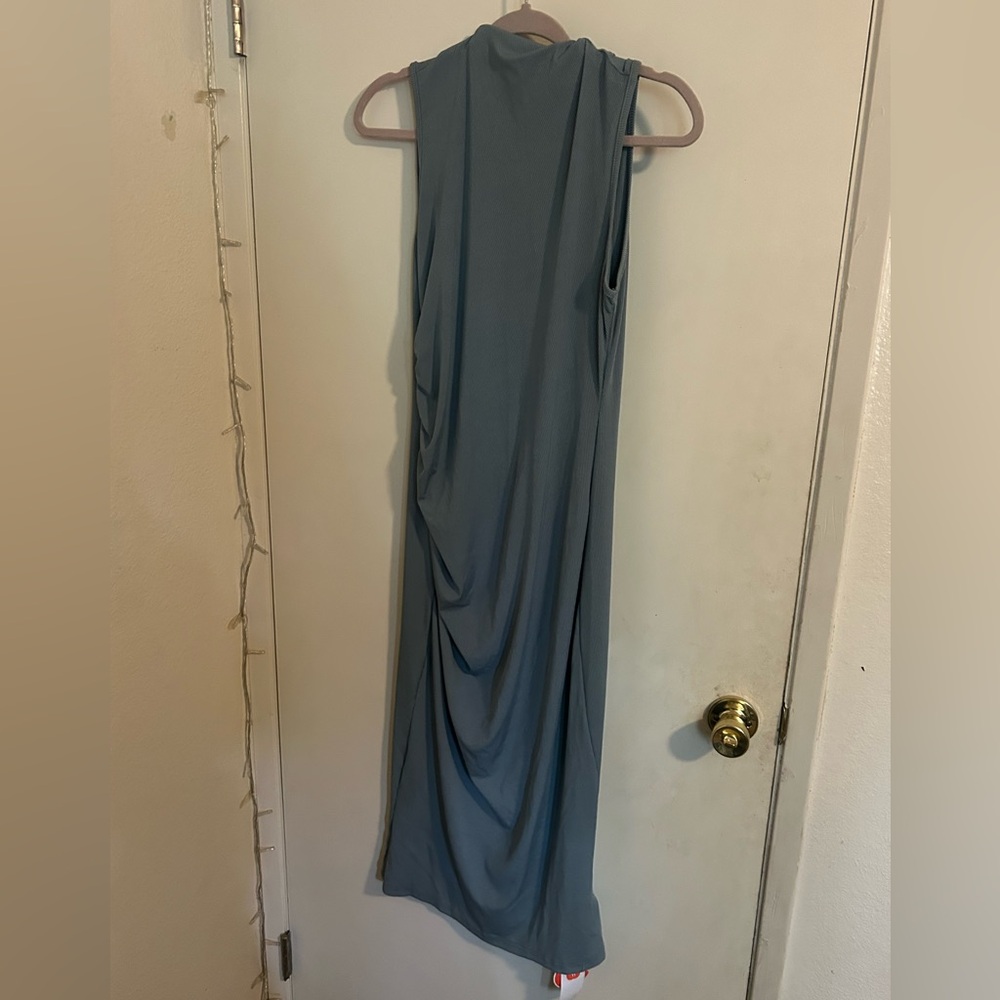 Maxi length blue dress